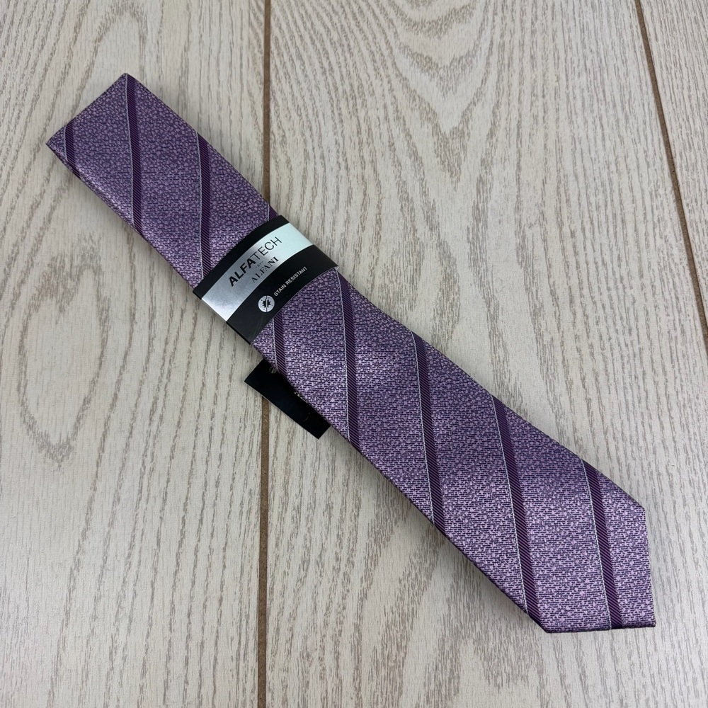 740 Alfani Men's Tie Jouet Stripe 690 Dusty Pink $55 Polyester